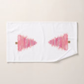 ピンクの水色クリスマスツリーティーディッシュ ハンドタオル (ハンドタオル)