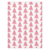 ピンクの水色クリスマスツリー テーブルクロス (正面)