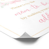 ピンクの水色クレスト赤ちゃんシャワー封筒ステーション ポスター (角)