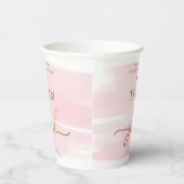 ピンクの水色チームガールジェンダーリビールパーティー 紙コップ (右)