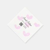 ピンクの水色ハートQRSweet sixteen誕生日 スタンダードカクテルナプキン (角)