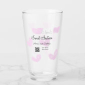 ピンクの水色ハートQRSweet sixteen誕生日 タンブラーグラス (裏面)