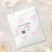 ピンクの水色ハートQRSweet sixteen誕生日 フェイバーバッグ (クリップ留めされた状態)