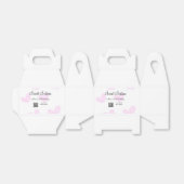 ピンクの水色ハートQRSweet sixteen誕生日 フェイバーボックス (折り畳みなし)