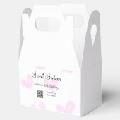 ピンクの水色ハートQRSweet sixteen誕生日 フェイバーボックス (オープン)