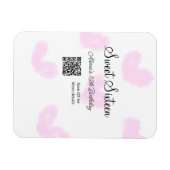 ピンクの水色ハートQRSweet sixteen誕生日 マグネット (横)