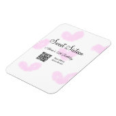 ピンクの水色ハートQRSweet sixteen誕生日 マグネット (左側)