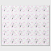 ピンクの水色ハートQRSweet sixteen誕生日 ラッピングペーパー (フラット)