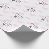 ピンクの水色ハートQRSweet sixteen誕生日 ラッピングペーパー (角)