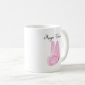 ピンクの水色バタフライミュージャーヴィオサクリスチャン コーヒーマグカップ (正面右)