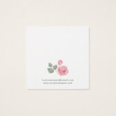 ピンクの水色バラ背景イヤリングカード (裏面)