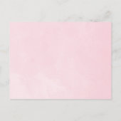 ピンクの水色バラ赤ちゃんシャワー予測カード 案内ポストカード (裏面)