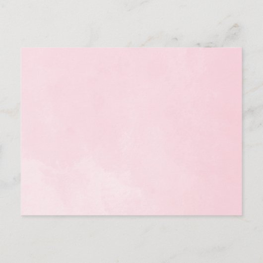 ピンクの水色バラ赤ちゃんシャワー予測カード 案内ポストカード (裏面)