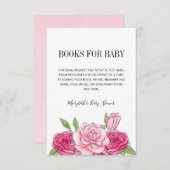 ピンクの水色バラ赤ちゃんシャワー予約リクエストカード 招待状 (正面/裏面)