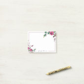 ピンクの水色バラ パーソナライズされた ポストイット (デスク上)