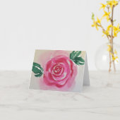 ピンクの水色バラ – 折り畳み – すべての行事 カード (黄色い花)