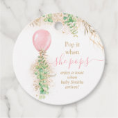 ピンクの水色バルーンベビーシャワーポップ・アートのIt フェイバータグ (正面)