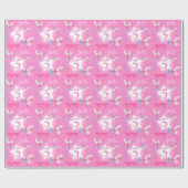 ピンクの水色バレエのスワン5th誕生日ラップ ラッピングペーパー (フラット)