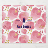 ピンクの水色パーソナライズされた スパークリングワインラベル (シングルラベル)