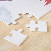 ピンクの水色フラミンゴ。 ジグソーパズル (側面)