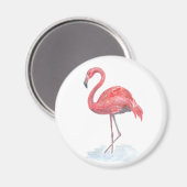 ピンクの水色フラミンゴ。 マグネット (正面/裏面)