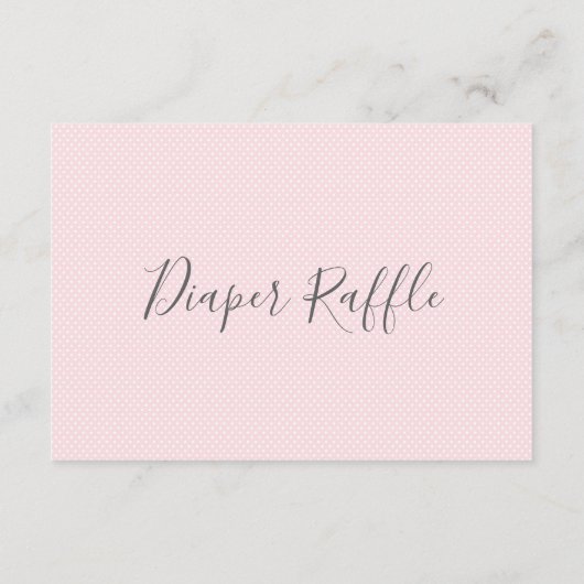 ピンクの水色フローラおむつラッフルチケット、大 エンクロージャーカード (裏面)