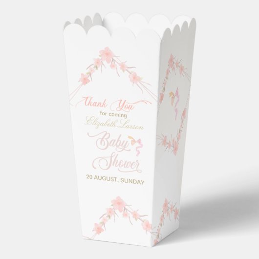ピンクの水色フローラエレガントベビーシャワーB フェイバーボックス (正面)