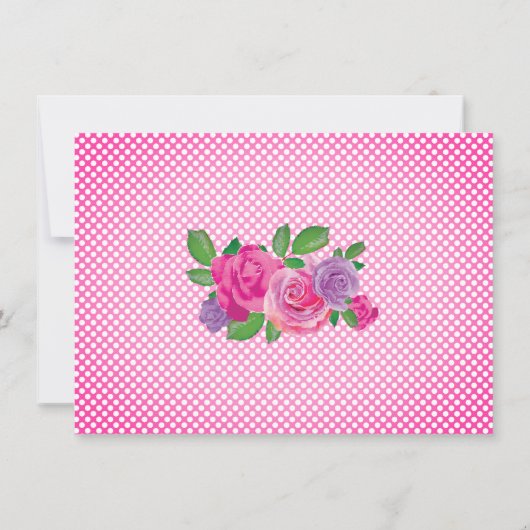 ピンクの水色フローラバプテスマ写真ありがとう サンキューカード (裏面)