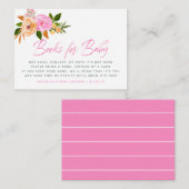 ピンクの水色フローラ赤ちゃんシャワー予約リクエスト エンクロージャーカード (正面/裏面)