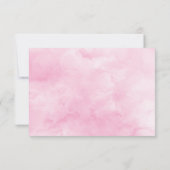 ピンクの水色フローラ金ゴールド結婚式RSVPカード 出欠カード (裏面)