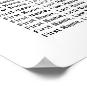 ピンクの水色フローラ12テーブル座席表 ポスター (角)