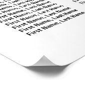 ピンクの水色フローラ15テーブル座席表 ポスター (角)