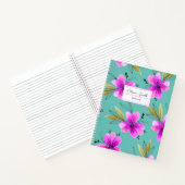 ピンクの水色フローラ ノートブック (内部)