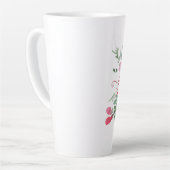 ピンクの水色フローラ"神は良い"ラテマグカップ カフェラテマグ (左アングル)