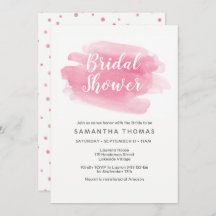 ピンクの水色ブライダルシャワーの招待
