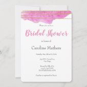ピンクの水色ブライダルシャワーの招待 招待状 (正面)