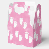 ピンクの水色ベビーシャワー足跡パターン フェイバーボックス (オープン)
