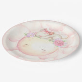 ピンクの水色ムーンスターズマウスフローラ ペーパープレート (アングル)