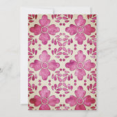 ピンクの水色モザイクメキシコ結婚式招待状 招待状 (裏面)