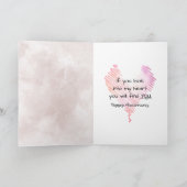 ピンクの水色ロマンチック記念日 カード (内部)