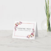 ピンクの水色ワイルドフラワーサンキューカード – ほこりっぽい サンキューカード (正面)