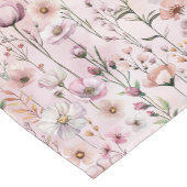 ピンクの水色ワイルドフラワーテーブルランナー – ほこりっぽいボ ショートテーブルランナー (コーナー)