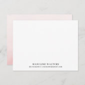 ピンクの水色名モノグラムフラパーソナライズされたット ノートカード (正面/裏面)