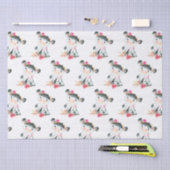 ピンクの水色小牛 薄葉紙 (クラフト)