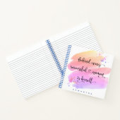 ピンクの水色成功した女性スクリプト広場 ノートブック (内部)