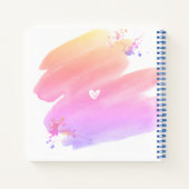 ピンクの水色成功した女性スクリプト広場 ノートブック (裏面)