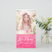 ピンクの水色洗濯バレンタインデーの写真カード シーズンカード (スタンド正面)