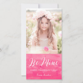 ピンクの水色洗濯バレンタインデーの写真カード シーズンカード