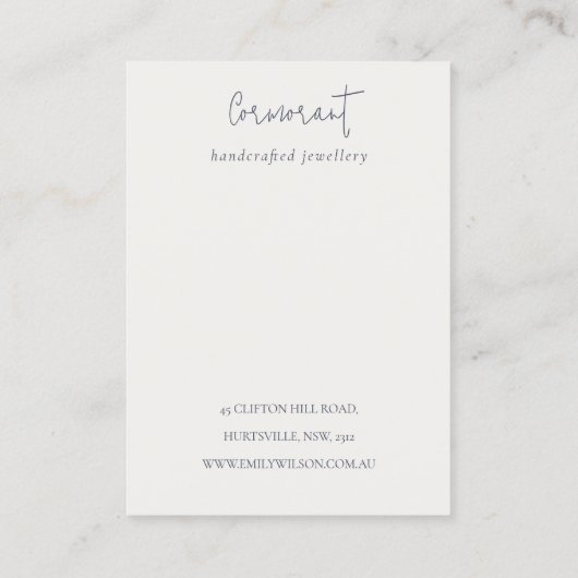 ピンクの水色牡丹フローラロゴフープのホルダー 名刺 (裏面)