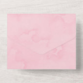 ピンクの水色牡丹金ゴールド幾何結婚の オールインワン招待状 (裏面)